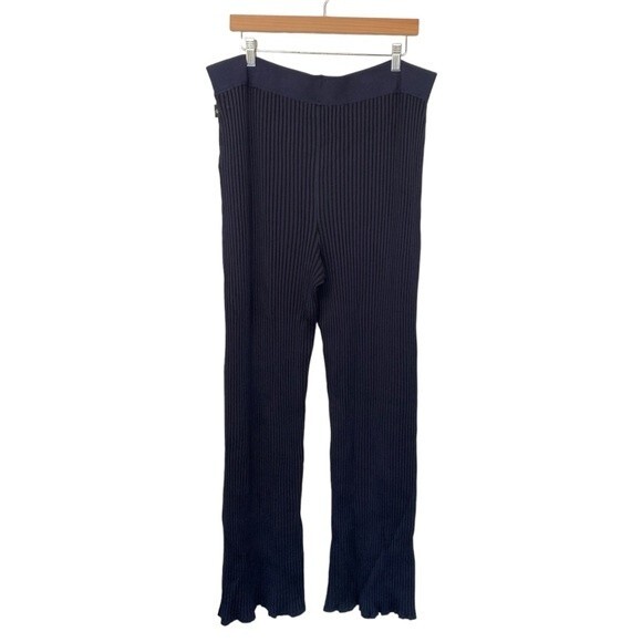 NWOT Ted Baker | Yadira Trousers Ribbed Knit High Rise Navy Blue 6 - Picture 2 of 8